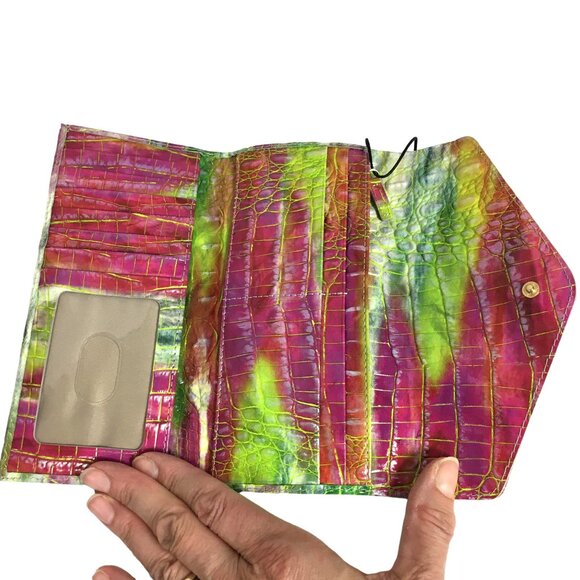 Brahmin LARGE Duxbury Satchel Delight Croc Leather Bag + Wallet + CC Holder NEW - Picture 11 of 13